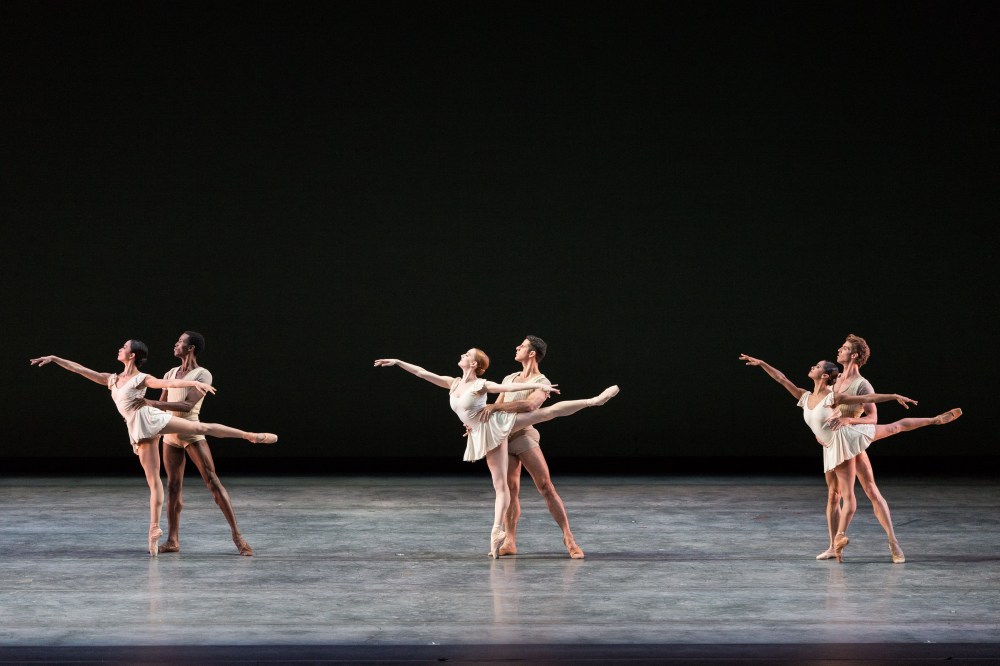 Stella Abrera, Calvin Royal III, Gillian Murphy, Marcelo Gomes, Misty Copeland and James Whiteside in Bach Partita. Photo: Darren Thomas, Photo Co