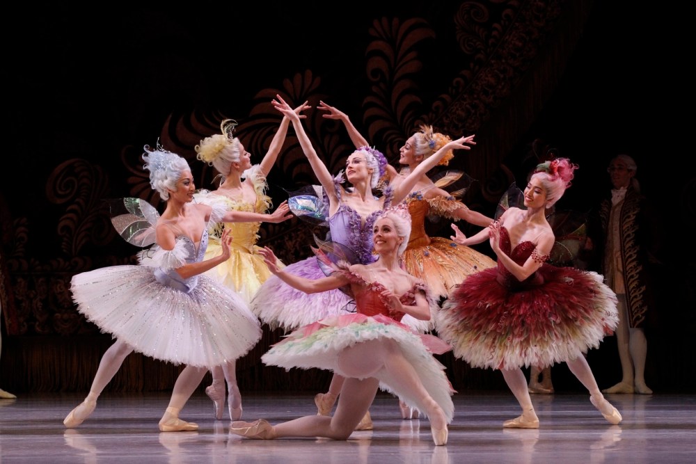 Amber Scott, centre, as the Lilac Fairy in The Australian Ballet's The Sleeping Beauty. Photo: Jeff Busby