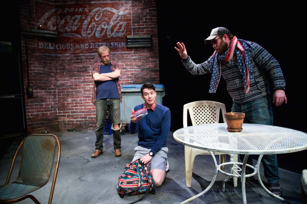 Jeremy Waters, James Bell and Ben Wood in The Aliens. Photo: Rupert Reid